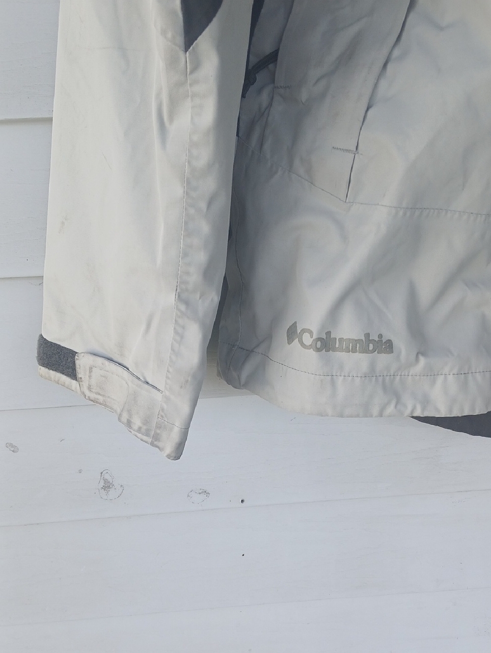 Columbia Titanium Omni Tech Winter Ski Snow Jacket Beige Charcoal Size Small - Picture 4 of 6